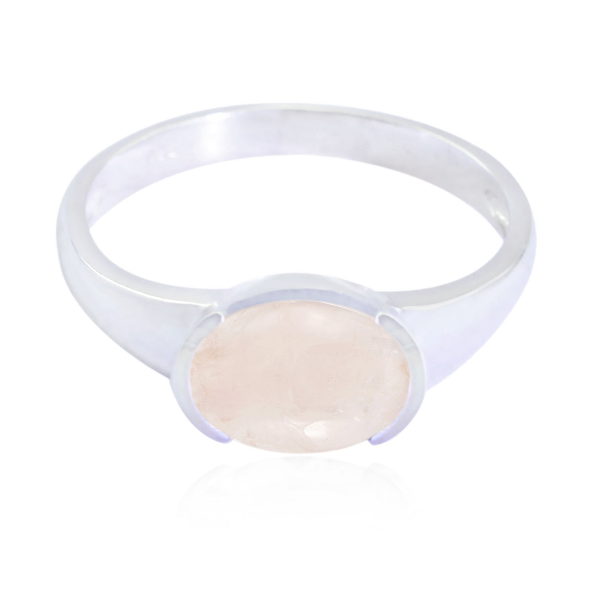 Eleanor Trendy Pink Solitaire Ring with Gemstone Rose Quartz Pink