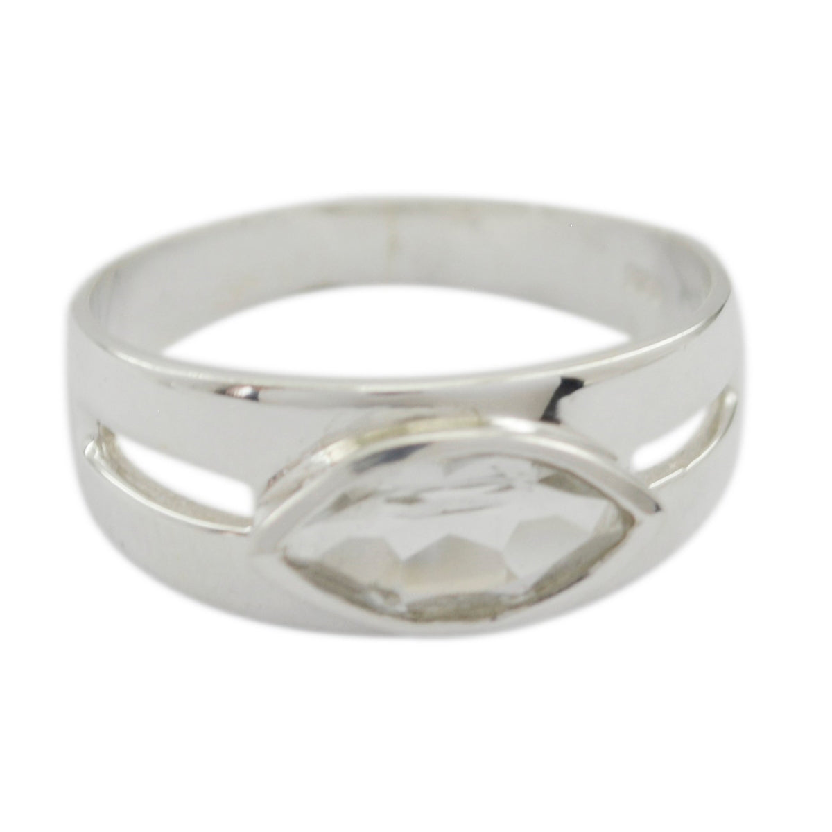 Priya Trendy Pink Solitaire Ring in Silver Finish Rose Quartz Pink