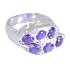 Addison Trendy Purple Gemstone Ring with Silver Shine Amethyst Purple