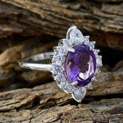 Camila Trendy Purple Halo Ring with Sparkling Gems