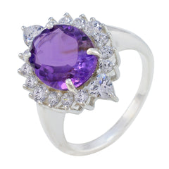 Camila Trendy Purple Halo Ring with Sparkling Gems