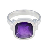 Kristine Trendy Purple Solitaire Ring Amethyst Purple
