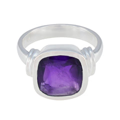 Kristine Trendy Purple Solitaire Ring Amethyst Purple