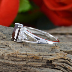 Lili Trendy Red Gemstone Halo Ring in Sterling Silver