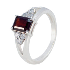 Lili Trendy Red Gemstone Halo Ring in Sterling Silver