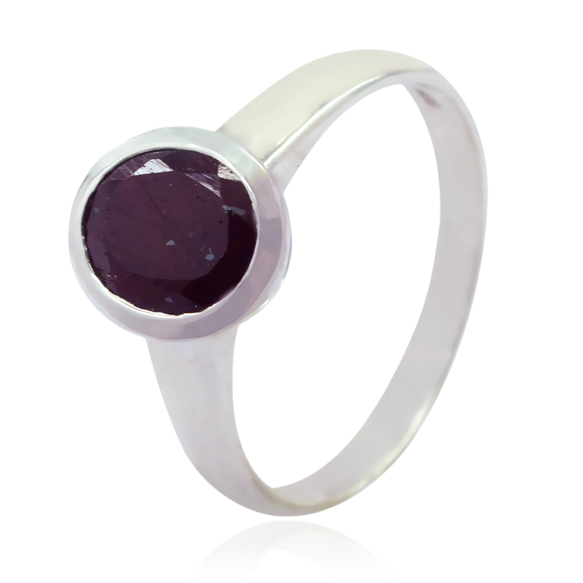 Bianca Trendy Red Solitaire Ring with Gemstone Accent Indian Ruby Red