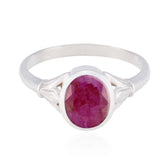Araya Trendy Red Solitaire Ring with Gemstone Accent Indian Ruby Red