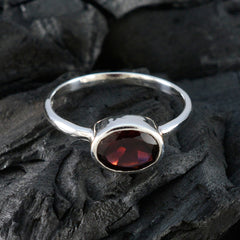 Natalie Trendy Red Solitaire Ring in Silver Finish