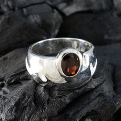 Agnes Trendy Red Solitaire Ring in Silver Band