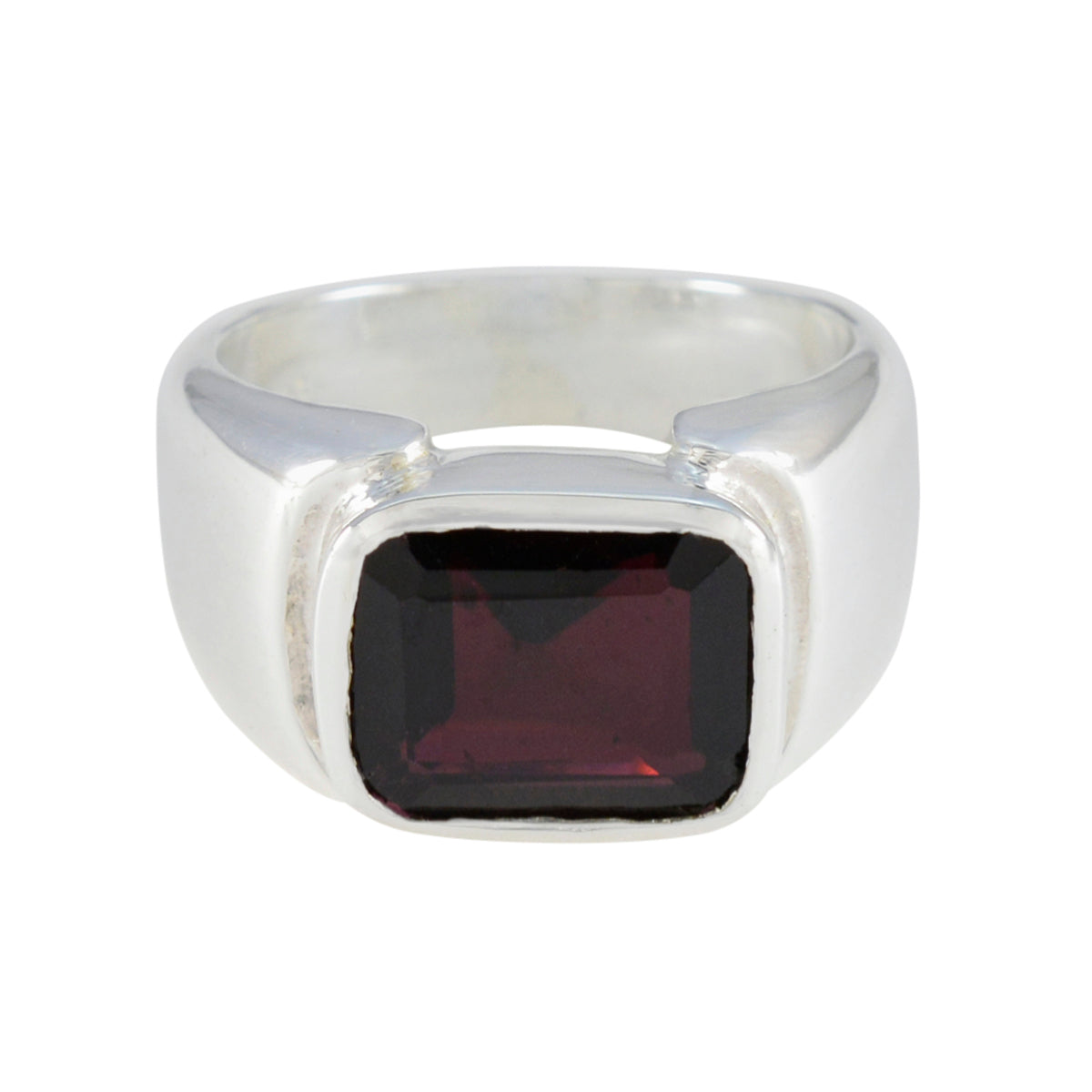 Nova Trendy Red Solitaire Ring with Bold Gemstone Garnet Red