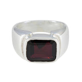 Nova Trendy Red Solitaire Ring with Bold Gemstone Garnet Red