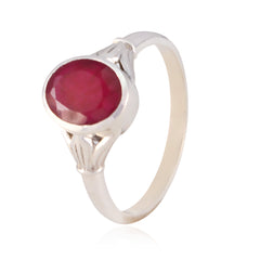 Araya Trendy Red Solitaire Ring with Gemstone Accent