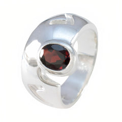 Agnes Trendy Red Solitaire Ring in Silver Band