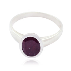 Bianca Trendy Red Solitaire Ring with Gemstone Accent