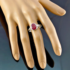 Araya Trendy Red Solitaire Ring with Gemstone Accent