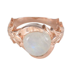 Carolina Trendy White Solitaire Ring Rainbow Moonstone White
