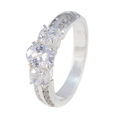 Gabriela Trendy White Halo Ring with Sparkling Stones