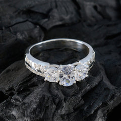 Gabriela Trendy White Halo Ring with Sparkling Stones