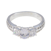 Gabriela Trendy White Halo Ring with Sparkling Stones Cubic zirconia CZ White