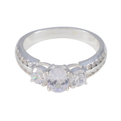 Gabriela Trendy White Halo Ring with Sparkling Stones Cubic zirconia CZ White