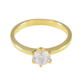 Hina Trendy White Solitaire Ring with Gold Finish White CZ White