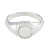 Noelia Trendy White Solitaire Ring in Silver Finish Rainbow Moonstone White