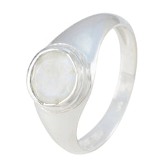 Noelia Trendy White Solitaire Ring in Silver Finish