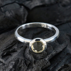 Mila Trendy Yellow Solitaire Ring in Sterling Silver