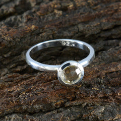 Mila Trendy Yellow Solitaire Ring in Sterling Silver