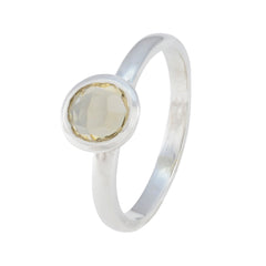 Mila Trendy Yellow Solitaire Ring in Sterling Silver