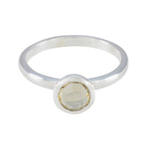 Mila Trendy Yellow Solitaire Ring in Sterling Silver Lemon Quartz Yellow
