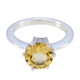 Natcha Trendy Yellow Solitaire Ring Citrine Yellow