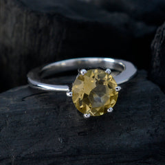 Natcha Trendy Yellow Solitaire Ring