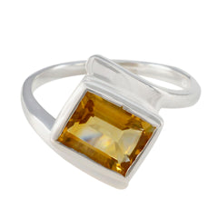 Dewi Trendy Yellow Solitaire Ring with Gemstone Citrine Yellow