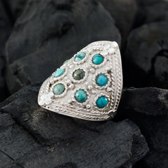 Eva silver ring featuring multiple turquoise gemstones in an intricate design turquoise gemstone ring