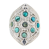 Eva silver ring featuring multiple turquoise gemstones with intricate detailing turquoise gemstone ring