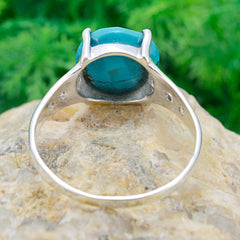 Priya Turquoise Halo Ring with Crystal Accents