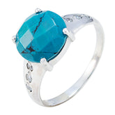 Priya Turquoise Halo Ring with Crystal Accents Turquoise Blue