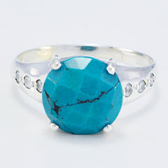 Priya Turquoise Halo Ring with Crystal Accents