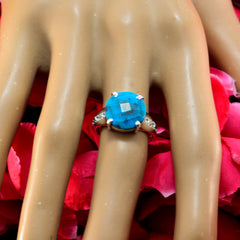 Priya Turquoise Halo Ring with Crystal Accents