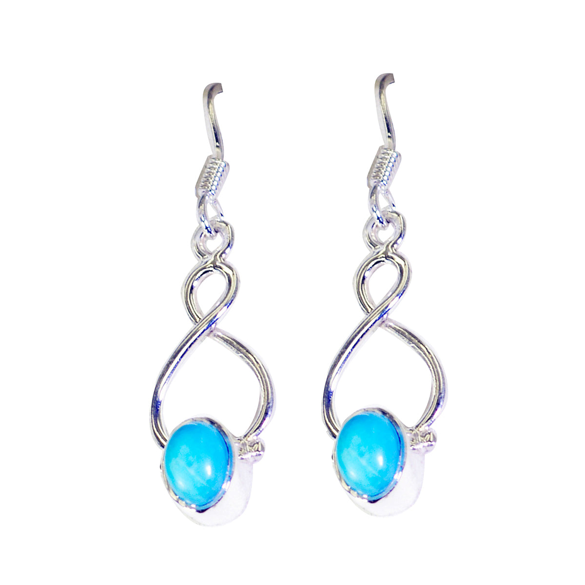 Emily Turquoise Solitaire Dangle Earrings for Everyday Glam Turquoise Blue Dangle