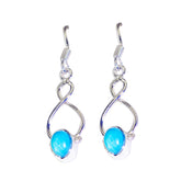 Emily Turquoise Solitaire Dangle Earrings for Everyday Glam Turquoise Blue Dangle