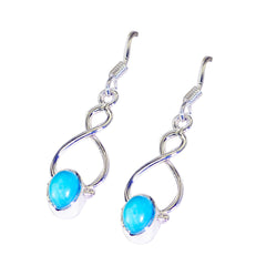 Emily Turquoise Solitaire Dangle Earrings for Everyday Glam