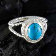 Greta Rope-Wire Turquoise Solitaire Ring