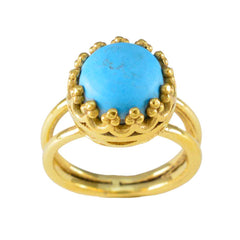 Ella Graceful Turquoise Solitaire Ring