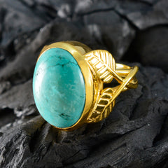Luna Leafy Turquoise Solitaire Ring