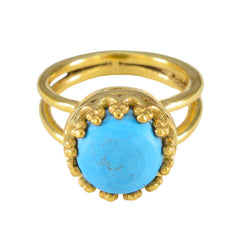 Ella Graceful Turquoise Solitaire Ring Turquoise Blue