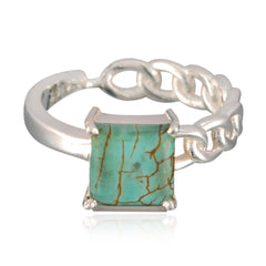 Rina Feminine Turquoise Solitaire Ring Turquoise Blue