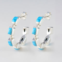 Autumn Turquoise Stud Earrings in Silver Setting