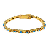 Lily Turquoise Tennis Bracelet India - Elegant Gemstone Style Turquoise Blue